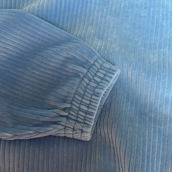 Aerie Ribbed Velour Light Blue Hoodie NWOT Medium - Picture 6 of 8